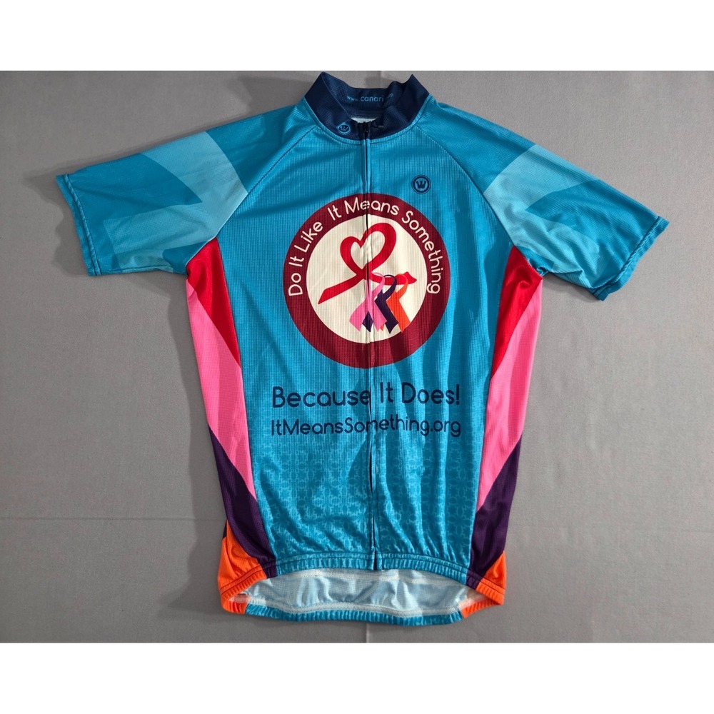 Canari Cycling Jersey Mens Small Blue Do It Like It Means Something Non Profit